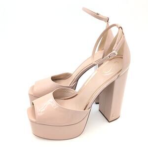 Sam Edelman Kori Ankle Strap Peep Toe Platform Heels Blush Size US10M EU41